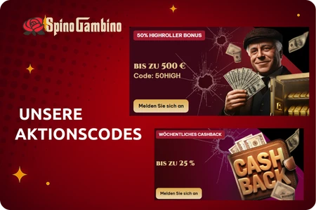 Spinogambino unsere Aktionscodes für Spinogambino